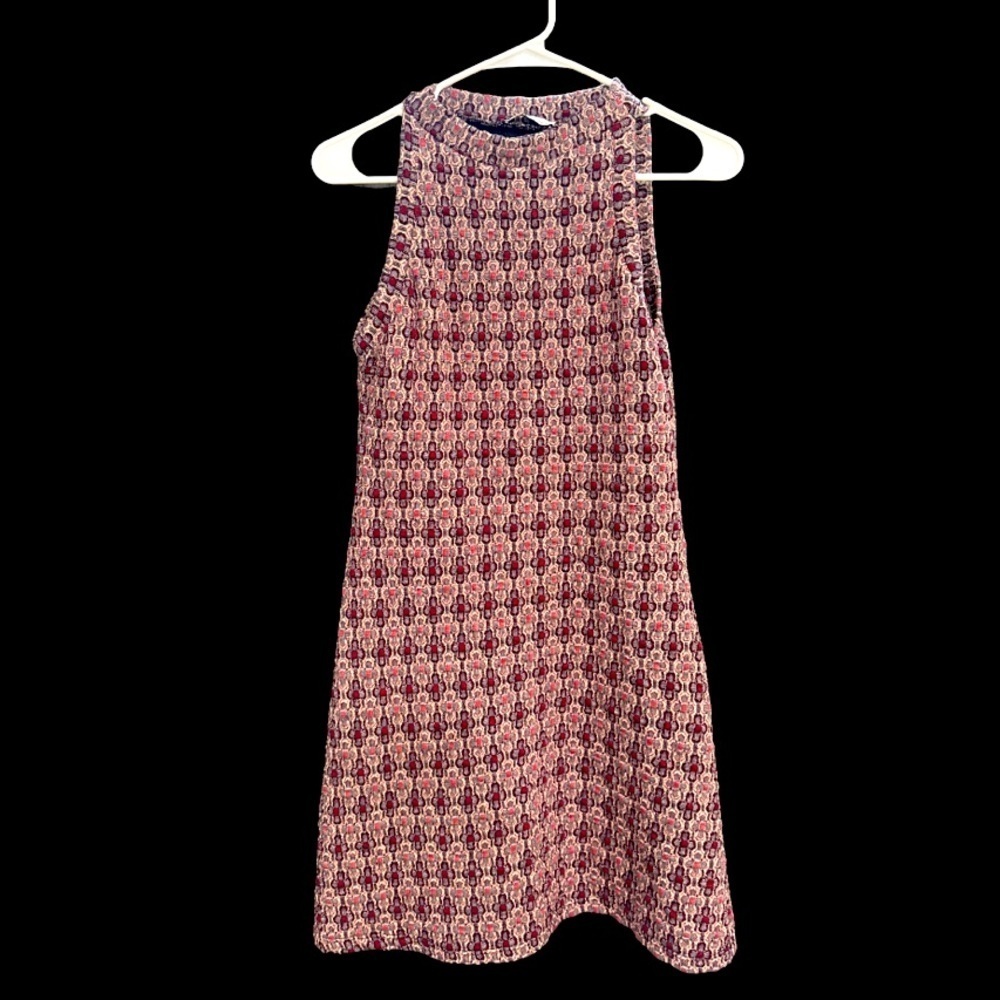 ZARA SIZE SMALL FALL/WINTER EDITION DRESS LINED FLORAL PATTERN RED BLUE GOLD